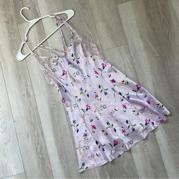 Victoria's Secret Dresses & Skirts - Victorias Secret Dress vintage floral lace slip mini Purple medium y2k femimine